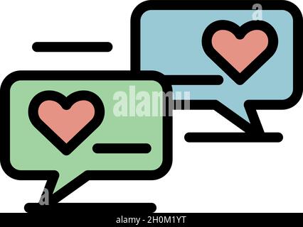 Client chat bubbles icon. Outline client chat bubbles vector icon color flat isolated Stock Vector
