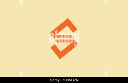 Creative orange letter SZ negative space logo design Initial Concept Stock Vector