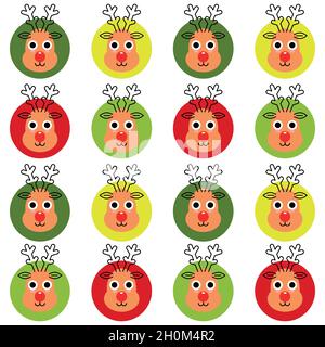 Christmas deer seamless pattern. Cute deer animal Stock Vector