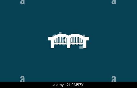 letter M bridge minimal logo design Stock Vector