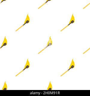Burning match pattern seamless background texture repeat wallpaper geometric vector Stock Vector