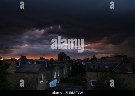 Stormy Skies over suburban London, uk Stock Photo
