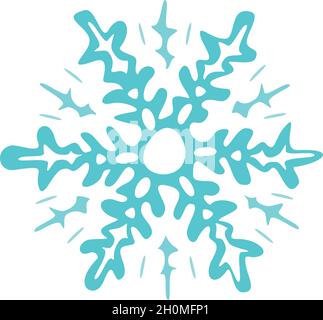 Vector illustration of hand drawn snowflake. Isolated on white background. Stock Vector