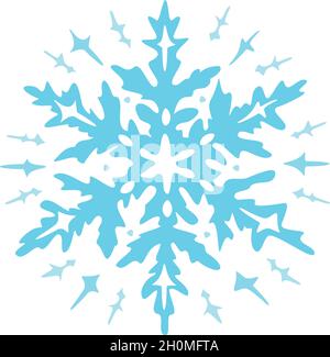 Vector illustration of fancy snowflake. Isolated hand draw snowflake. Stock Vector