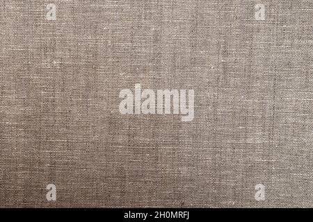 close up of surface texture of brown linen fabric Stock Photo