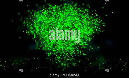 Animation of plexus network from wifi symbol on colorful background with flowing of plexus particles. Wi-Fi sign. Seamless loop. Stock Photo