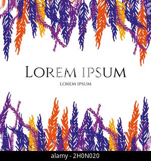 Vector illustration of flora in colors. Frame. Stock Vector