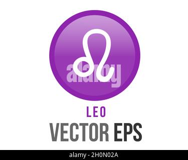 The isolated vector gradient purple Leo astrological sign icon in the Zodiac, represents lion Stock Vector