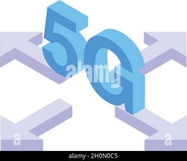 5g network icon isometric vector. Wifi technology. Wireless internet Stock Vector