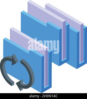 Folder data icon isometric vector. File document. Pc computer Stock Vector