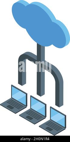 Cloud network icon isometric vector. Data system. Business server Stock Vector