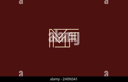 LETTERS MF LOGO DESIGN WITH NEGATIVE SPACE EFFECT FOR ILLUSTRATION USE Stock Vector