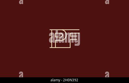 LETTERS PF LOGO DESIGN WITH NEGATIVE SPACE EFFECT FOR ILLUSTRATION USE Stock Vector