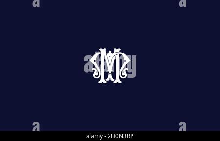 LETTERS MM LOGO DESIGN WITH NEGATIVE SPACE EFFECT FOR ILLUSTRATION USE Stock Vector
