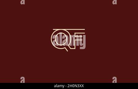 LETTERS QF LOGO DESIGN WITH NEGATIVE SPACE EFFECT FOR ILLUSTRATION USE Stock Vector