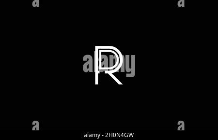 LETTERS RD LOGO DESIGN WITH NEGATIVE SPACE EFFECT FOR ILLUSTRATION USE Stock Vector