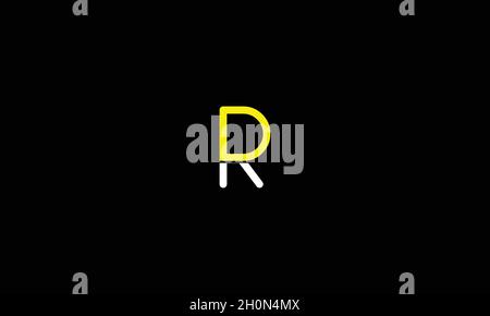 LETTERS RD LOGO DESIGN WITH NEGATIVE SPACE EFFECT FOR ILLUSTRATION USE Stock Vector
