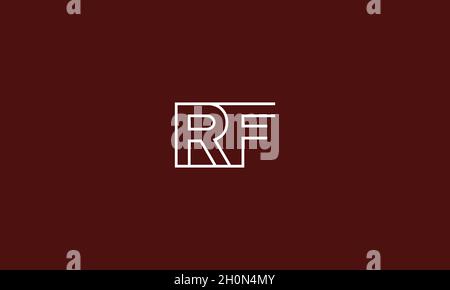 LETTERS RF LOGO DESIGN WITH NEGATIVE SPACE EFFECT FOR ILLUSTRATION USE Stock Vector