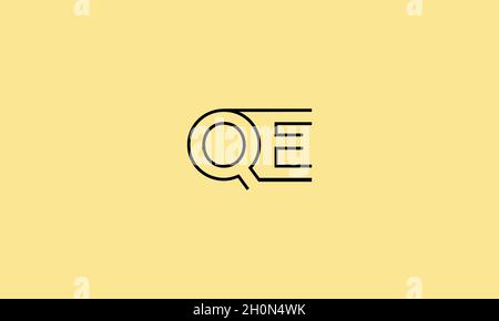 LETTERS QE LOGO DESIGN WITH NEGATIVE SPACE EFFECT FOR ILLUSTRATION USE Stock Vector
