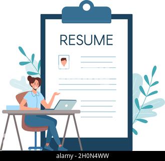 Resume for a job interview. Human Resources Department. Vector illustration. Stock Vector