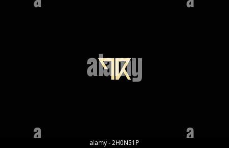 LETTERS PR LOGO DESIGN WITH NEGATIVE SPACE EFFECT FOR ILLUSTRATION USE Stock Vector