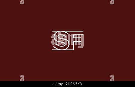 LETTERS SF LOGO DESIGN WITH NEGATIVE SPACE EFFECT FOR ILLUSTRATION USE Stock Vector