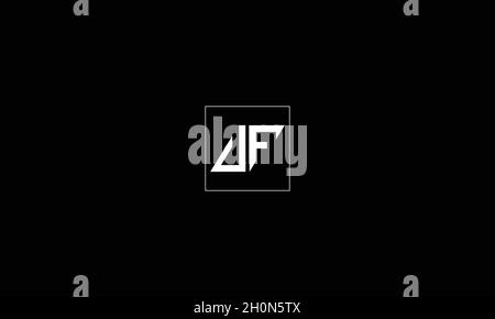 LETTERS UF LOGO DESIGN WITH NEGATIVE SPACE EFFECT FOR ILLUSTRATION USE Stock Vector