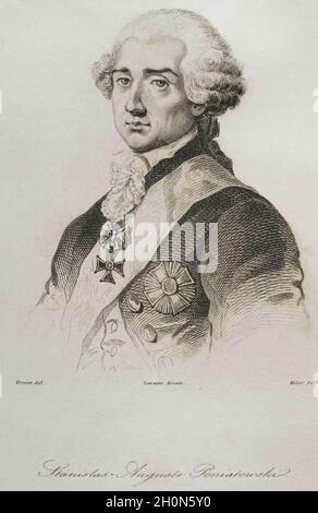 Stanislaw II Augustus (1732-1798). King of Poland and Grand Duke of Lithuania (1764-1795). He was the last monarch of the Polish-Lithuanian Commonweal Stock Photo