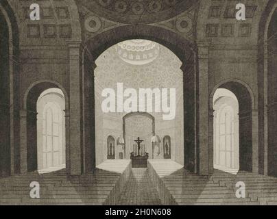 United States. Baltimore Catholic Cathedral. Interior of the temple. It was built from 1806 to 1821 by the architect Benjamin Henry Latrobe, the first Stock Photo