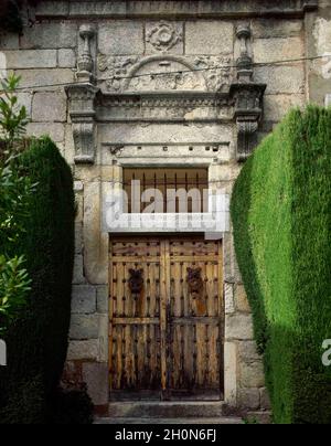 Spain, Community of Madrid, Cadalso de los Vidrios. Palace of Villena. It was built in 1423, on initiative of Alvaro de Luna, Duke of Trujillo and Con Stock Photo