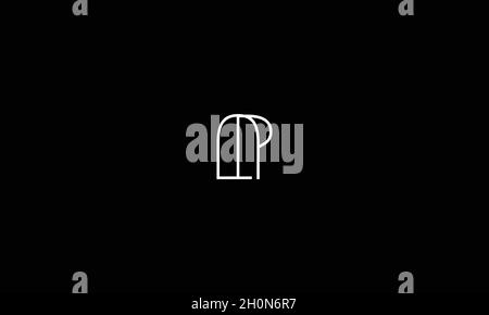 LETTERS PA LOGO DESIGN WITH NEGATIVE SPACE EFFECT FOR ILLUSTRATION USE Stock Vector