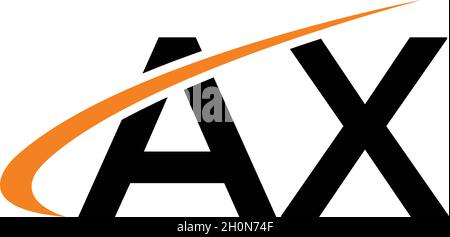 LETTERS AX LOGO DESIGN WITH NEGATIVE SPACE EFFECT FOR ILLUSTRATION USE Stock Vector