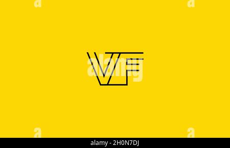 LETTERS VF LOGO DESIGN WITH NEGATIVE SPACE EFFECT FOR ILLUSTRATION USE Stock Vector
