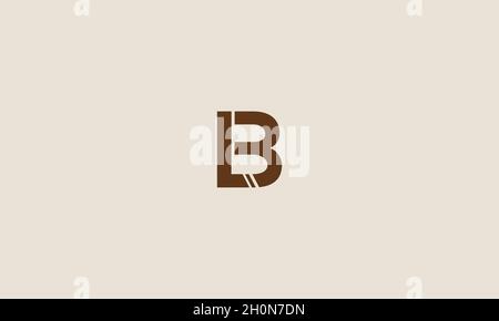 LETTERS LB LOGO DESIGN WITH NEGATIVE SPACE EFFECT FOR ILLUSTRATION USE Stock Vector