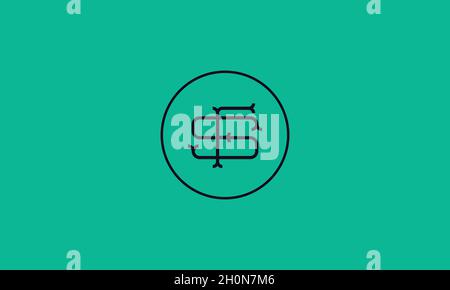 LETTERS SF LOGO DESIGN WITH NEGATIVE SPACE EFFECT FOR ILLUSTRATION USE Stock Vector