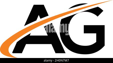 LETTERS AG LOGO DESIGN WITH NEGATIVE SPACE EFFECT FOR ILLUSTRATION USE Stock Vector
