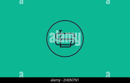 LETTERS SL LOGO DESIGN WITH NEGATIVE SPACE EFFECT FOR ILLUSTRATION USE Stock Vector