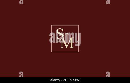 LETTERS SM LOGO DESIGN WITH NEGATIVE SPACE EFFECT FOR ILLUSTRATION USE Stock Vector