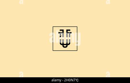 LETTER U LOGO DESIGN WITH NEGATIVE SPACE EFFECT FOR ILLUSTRATION USE Stock Vector