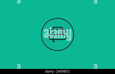 LETTERS SP LOGO DESIGN WITH NEGATIVE SPACE EFFECT FOR ILLUSTRATION USE Stock Vector