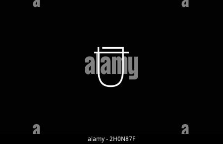 LETTERS TJ LOGO DESIGN WITH NEGATIVE SPACE EFFECT FOR ILLUSTRATION USE Stock Vector