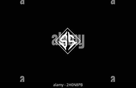 LETTERS SS LOGO DESIGN WITH NEGATIVE SPACE EFFECT FOR ILLUSTRATION USE Stock Vector