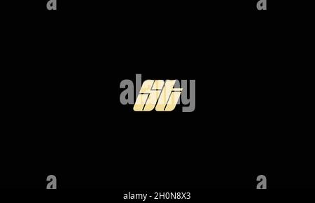 LETTERS ST LOGO DESIGN WITH NEGATIVE SPACE EFFECT FOR ILLUSTRATION USE Stock Vector