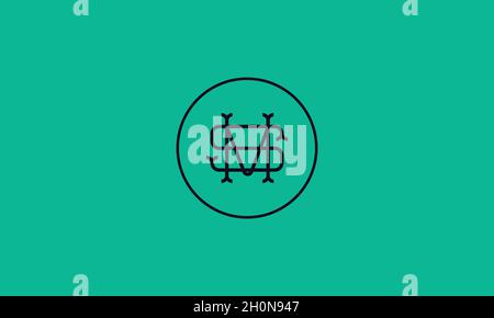 LETTERS SM LOGO DESIGN WITH NEGATIVE SPACE EFFECT FOR ILLUSTRATION USE Stock Vector
