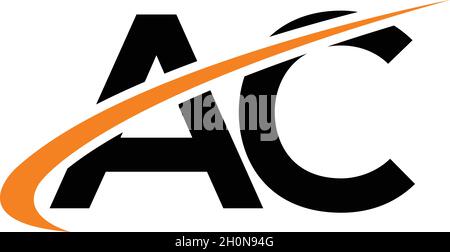 LETTERS AC LOGO DESIGN WITH NEGATIVE SPACE EFFECT FOR ILLUSTRATION USE Stock Vector