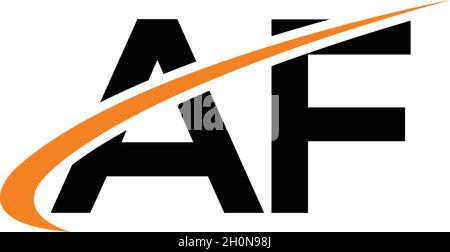 LETTERS AF LOGO DESIGN WITH NEGATIVE SPACE EFFECT FOR ILLUSTRATION USE Stock Vector