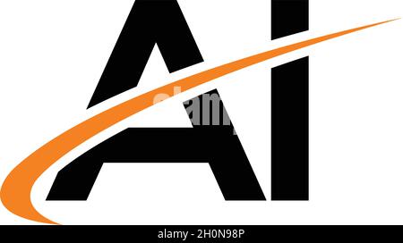 LETTERS AI LOGO DESIGN WITH NEGATIVE SPACE EFFECT FOR ILLUSTRATION USE Stock Vector