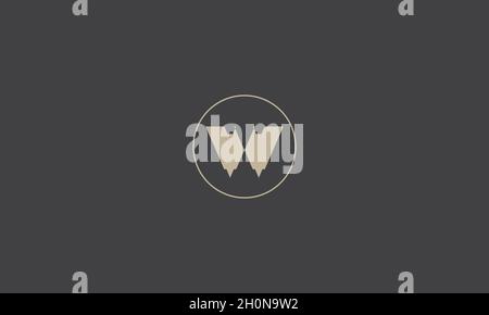 LETTER W LOGO WITH BAT ICON FOR ILLUSTRATION USE Stock Vector