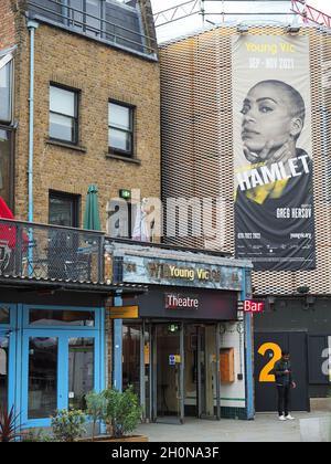 Front view of the Young Vic Theatre in The Cut in South London Stock Photo