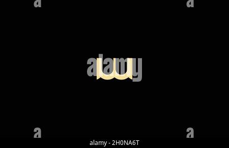 LETTER W LOGO DESIGN WITH NEGATIVE SPACE EFFECT FOR ILLUSTRATION USE Stock Vector